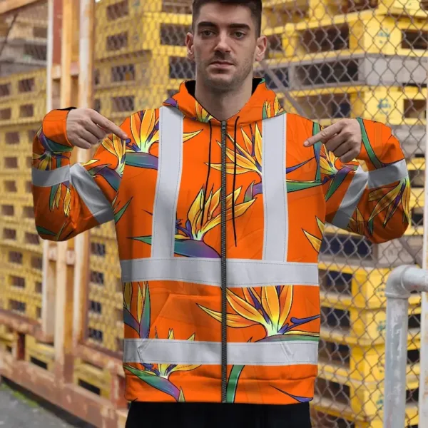hi-vis-zip-hoodie-reflective-tapes-orange-neon-flowers-custom-name-b544d.webp