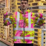 hi-vis-zip-hoodie-reflective-tapes-pink-neon-and-lime-flowers-custom-f3e48.webp