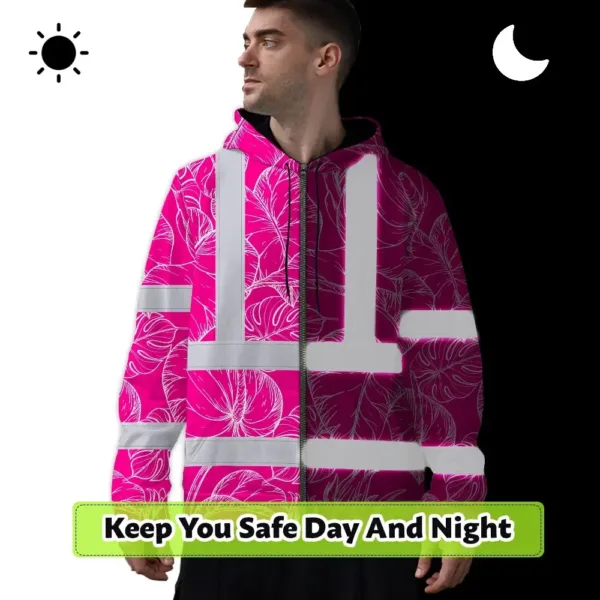 hi-vis-zip-hoodie-reflective-tapes-pink-neon-and-white-flowers-30f02.webp