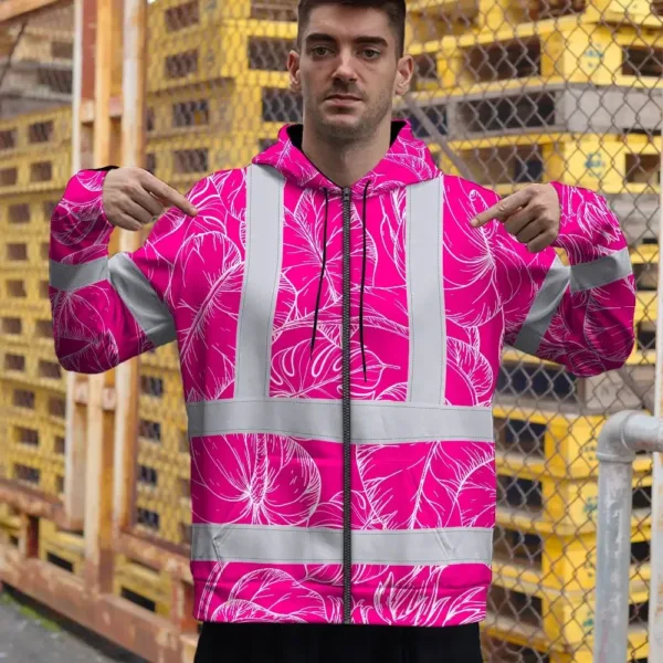 hi-vis-zip-hoodie-reflective-tapes-pink-neon-and-white-flowers-f2bd6.webp