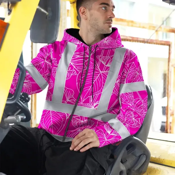 hi-vis-zip-hoodie-reflective-tapes-pink-neon-flowers-custom-name-ba30a.webp