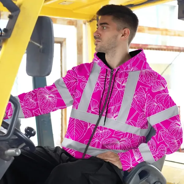 hi-vis-zip-hoodie-reflective-tapes-pink-neon-flowers-custom-name-c677e.webp