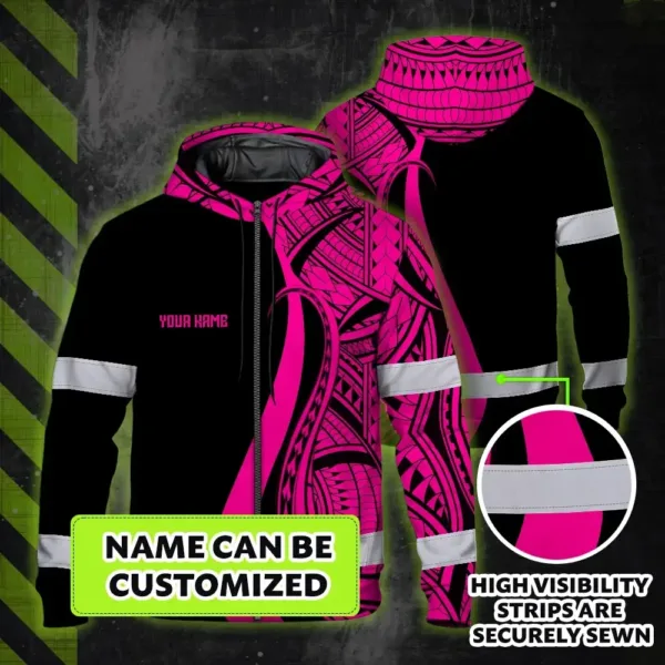 hi-vis-zip-hoodie-reflective-tapes-pink-neon-hawaii-custom-name-faa0c.webp