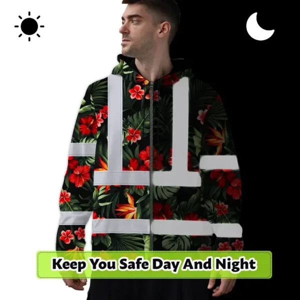 hi-vis-zip-hoodie-reflective-tapes-red-neon-flowers-custom-name-75ecf.webp