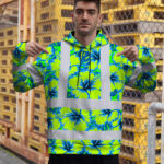 Hi-Vis-Hoodie-Reflective-Tapes-Blue-Neon-And-Green-Flowers-Custom-Name-Safety-Workwear-For-Workers,-Truckers,-Operators-4