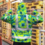 Hi-Vis-Hoodie-Reflective-Tapes-Blue-Neon-And-Green-Flowers-Custom-Name-Safety-Workwear-For-Workers,-Truckers,-Operators-5