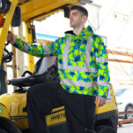 Hi-Vis-Hoodie-Reflective-Tapes-Blue-Neon-And-Green-Flowers-Custom-Name-Safety-Workwear-For-Workers,-Truckers,-Operators-6