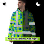 Hi-Vis-Hoodie-Reflective-Tapes-Blue-Neon-And-Green-Flowers-Custom-Name-Safety-Workwear-For-Workers,-Truckers,-Operators-7