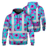 Hi-Vis-Hoodie-Reflective-Tapes-Blue-Neon-And-Pink-Flowers-Custom-Name-Safety-Workwear-For-Workers,-Truckers,-Operators-1