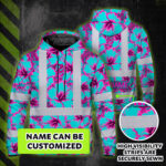 Hi-Vis-Hoodie-Reflective-Tapes-Blue-Neon-And-Pink-Flowers-Custom-Name-Safety-Workwear-For-Workers,-Truckers,-Operators-2