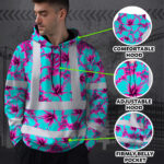 Hi-Vis-Hoodie-Reflective-Tapes-Blue-Neon-And-Pink-Flowers-Custom-Name-Safety-Workwear-For-Workers,-Truckers,-Operators-8