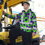 Hi-Vis-Hoodie-Reflective-Tapes-Green-Neon-And-Violet-Flowers-Custom-Name-Safety-Workwear-For-Workers,-Truckers,-Operators-6