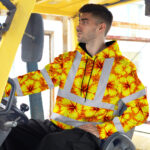 Hi-Vis-Hoodie-Reflective-Tapes-Orange-Neon-And-Yellow-Flowers-Custom-Name-Safety-Workwear-For-Workers,-Truckers,-Operators-3