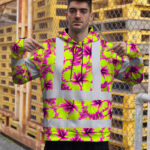 Hi-Vis-Hoodie-Reflective-Tapes-Pink-Neon-And-Lime-Flowers-Custom-Name-Safety-Workwear-For-Workers,-Truckers,-Operators-4