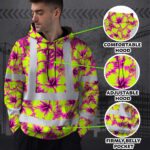 Hi-Vis-Hoodie-Reflective-Tapes-Pink-Neon-And-Lime-Flowers-Custom-Name-Safety-Workwear-For-Workers,-Truckers,-Operators-8