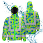 Hi-Vis-Jacket-Waterproof-Reflective-Tapes-Blue-Neon-And-Green-Flowers-Custom-Name-Safety-Workwear-For-Workers,-Truckers,-Operators-2