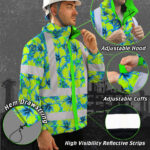 Hi-Vis-Jacket-Waterproof-Reflective-Tapes-Blue-Neon-And-Green-Flowers-Custom-Name-Safety-Workwear-For-Workers,-Truckers,-Operators-6