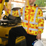 Hi-Vis-Jacket-Waterproof-Reflective-Tapes-Orange-Neon-And-Yellow-Flowers-Custom-Name-Safety-Workwear-For-Workers,-Truckers,-Operators-3