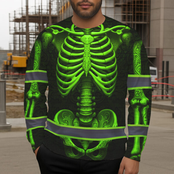 Hi-Vis-Long-Sleeve-Reflective-Tapes-Green-Neon-Bone-Skull-Custom-Name-Safety-Workwear-For-Workers,-Runners,-Cyclists-3