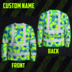 Hi-Vis-Long-Sleeve-Shirt-Reflective-Tapes-Blue-Neon-And-Green-Flowers-Custom-Name-Safety-Workwear-For-Workers,-Truckers,-Operators-2