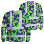 Hi-Vis-Long-Sleeve-Shirt-Reflective-Tapes-Green-Neon-And-Violet-Flowers-Custom-Name-Safety-Workwear-For-Workers,-Truckers,-Operators-1