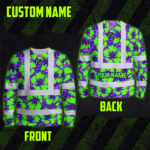 Hi-Vis-Long-Sleeve-Shirt-Reflective-Tapes-Green-Neon-And-Violet-Flowers-Custom-Name-Safety-Workwear-For-Workers,-Truckers,-Operators-2