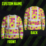 Hi-Vis-Long-Sleeve-Shirt-Reflective-Tapes-Pink-Neon-And-Lime-Flowers-Custom-Name-Safety-Workwear-For-Workers,-Truckers,-Operators-2