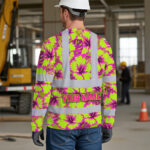 Hi-Vis-Long-Sleeve-Shirt-Reflective-Tapes-Pink-Neon-And-Lime-Flowers-Custom-Name-Safety-Workwear-For-Workers,-Truckers,-Operators-5