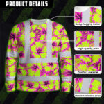 Hi-Vis-Long-Sleeve-Shirt-Reflective-Tapes-Pink-Neon-And-Lime-Flowers-Custom-Name-Safety-Workwear-For-Workers,-Truckers,-Operators-7