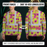 Hi-Vis-Long-Sleeve-Shirt-Reflective-Tapes-Pink-Neon-And-Lime-Flowers-Custom-Name-Safety-Workwear-For-Workers,-Truckers,-Operators-8