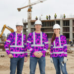 Hi-Vis-Long-Sleeve-Shirt-Reflective-Tapes-Violet-Neon-And-Pink-Flowers-Custom-Name-Safety-Workwear-For-Workers,-Truckers,-Operators-6