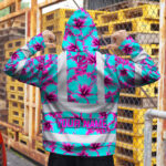 Hi-Vis-Zip-Hoodie-Reflective-Tapes-Blue-Neon-And-Pink-Flowers-Custom-Name-Safety-Workwear-For-Workers,-Truckers,-Operators-5