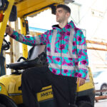 Hi-Vis-Zip-Hoodie-Reflective-Tapes-Blue-Neon-And-Pink-Flowers-Custom-Name-Safety-Workwear-For-Workers,-Truckers,-Operators-6
