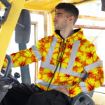 Hi-Vis-Zip-Hoodie-Reflective-Tapes-Orange-Neon-And-Yellow-Flowers-Custom-Name-Safety-Workwear-For-Workers,-Truckers,-Operators-3
