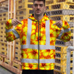 Hi-Vis-Zip-Hoodie-Reflective-Tapes-Orange-Neon-And-Yellow-Flowers-Custom-Name-Safety-Workwear-For-Workers,-Truckers,-Operators-4