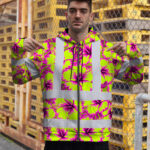 Hi-Vis-Zip-Hoodie-Reflective-Tapes-Pink-Neon-And-Lime-Flowers-Custom-Name-Safety-Workwear-For-Workers,-Truckers,-Operators-4
