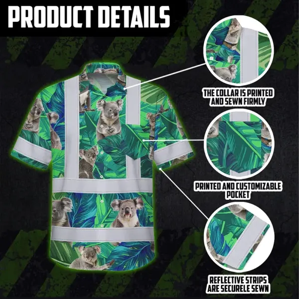 hi-vis-hawaiian-shirt-reflective-tapes-green-and-koala-custom-name-47f4b.webp