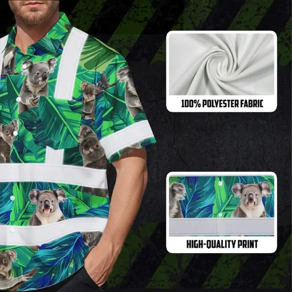 hi-vis-hawaiian-shirt-reflective-tapes-green-and-koala-custom-name-4c8e9.webp
