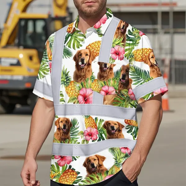 hi-vis-hawaiian-shirt-reflective-tapes-green-yellow-flowers-custom-8d58d.webp