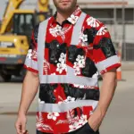 hi-vis-hawaiian-shirt-reflective-tapes-red-flower-black-cow-custom-c3256.webp
