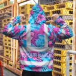 hi-vis-hoodie-reflective-tapes-pink-neon-and-blue-flowers-custom-a2237.webp