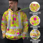 hi-vis-hoodie-reflective-tapes-pink-neon-and-lime-flowers-custom-b065d.webp