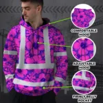 hi-vis-hoodie-reflective-tapes-violet-neon-and-pink-flowers-custom-2ce67.webp