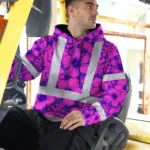 hi-vis-hoodie-reflective-tapes-violet-neon-and-pink-flowers-custom-c5da6.webp