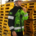 hi-vis-jacket-waterproof-reflective-tapes-green-neon-skull-us-flag-2613d.webp