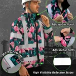 hi-vis-jacket-waterproof-reflective-tapes-hawaii-flamingo-custom-1564f.webp