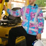 hi-vis-jacket-waterproof-reflective-tapes-pink-neon-and-blue-flowers-4d700.webp