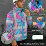 hi-vis-jacket-waterproof-reflective-tapes-pink-neon-and-blue-flowers-afd04.webp