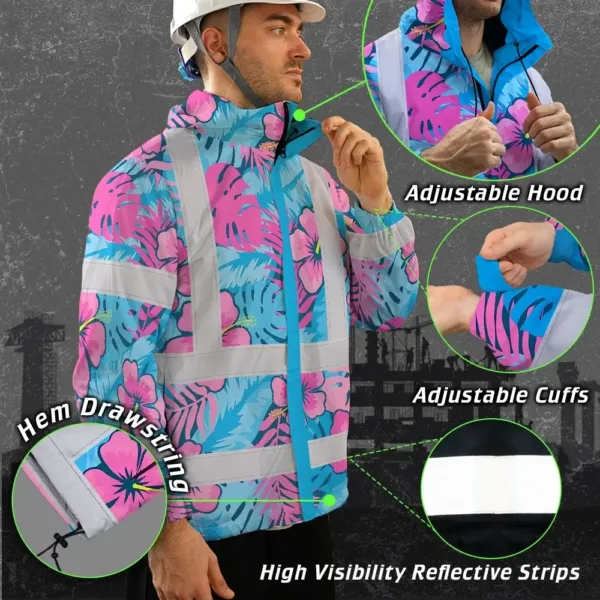 hi-vis-jacket-waterproof-reflective-tapes-pink-neon-and-blue-flowers-afd04.webp