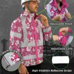 hi-vis-jacket-waterproof-reflective-tapes-pink-violet-flowers-custom-7a87e.webp